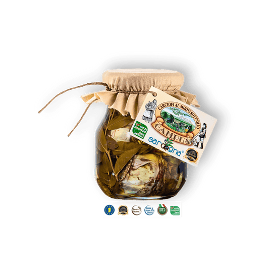 Carciofi al mirto sott’olio - Artischocken mit Myrte in Öl aus Sardinien - Sapori Sardi