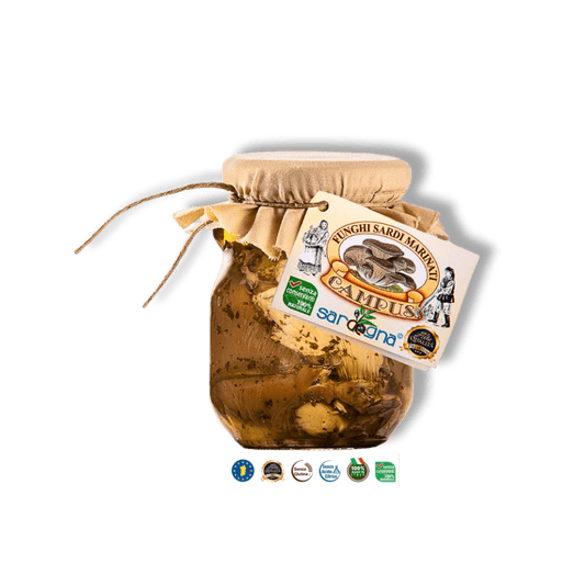 Funghi Sardi Marinati von Campus - Marinierte Kräuter-Seitlinge aus Sardinien - Sapori Sardi