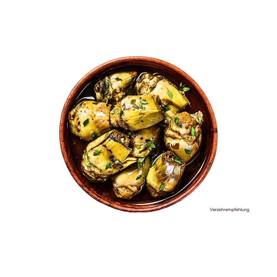 Eingelegte und gegrillte Artischocken aus Sardinien.