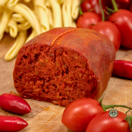 Nduja Calabrese aufgeschnitten