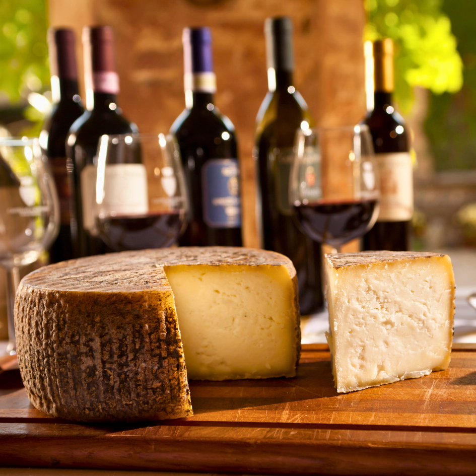 Pecorino und Wein