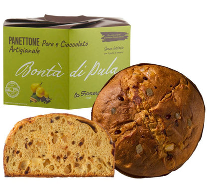 Panettone Pere e Gocce di Cioccolato - Handgefertigt mit Birne, Schokoladenstückchen & Zimt