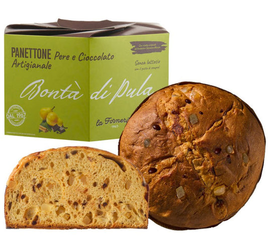 Panettone Pere e Gocce di Cioccolato - Handgefertigt mit Birne, Schokoladenstückchen & Zimt