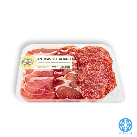 Antipasti Italiano mit Coppa, Mailänder Salami und Prosciutto Crudo