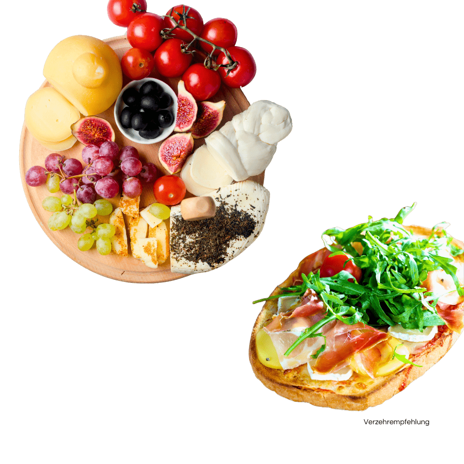 Bio Scamorza geräuchert Pasta Filata Querceta Antipasti Platte