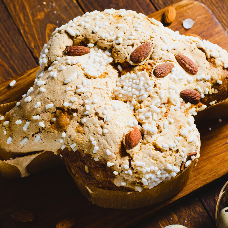 Colomba Classica - Osterkuchen mit Rosinen & kandierten Früchten und Mandeln
