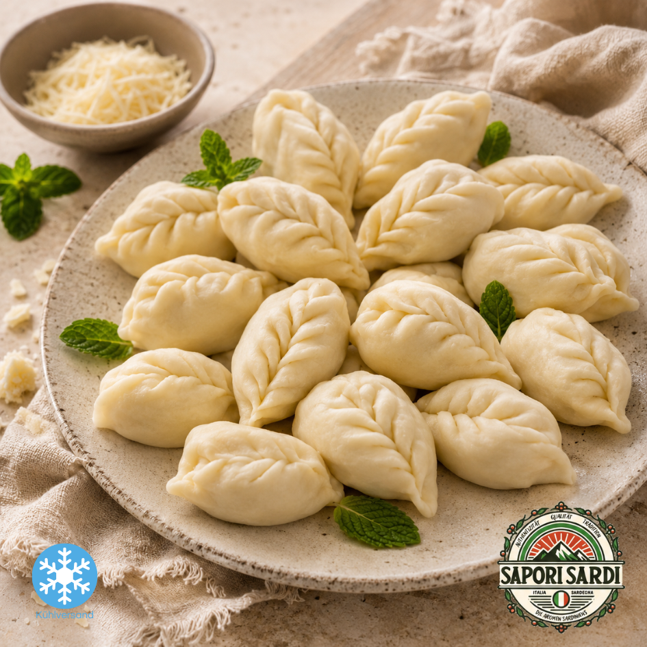 Culurgiones Classici von Tiziana Loi - Pastaspezialität aus Sardinien, handgeformt und gefüllt mit Pecorino, Minze und Kartoffel