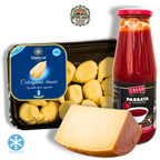 Culurgiones Rezept Paket aus Sardinien mit Passata und Pecorino