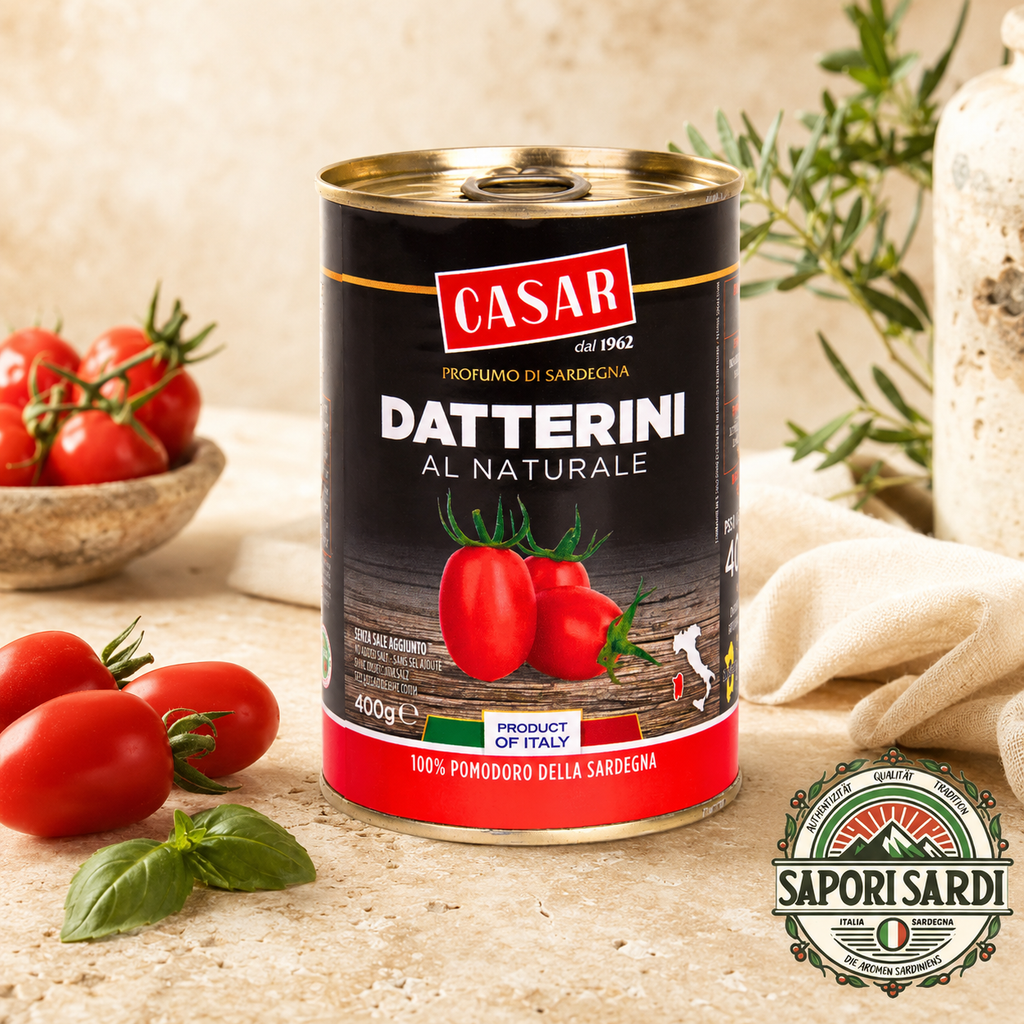 Datterini al naturale - Datteltomaten in eigenem Saft aus Sardinien - Sapori Sardi