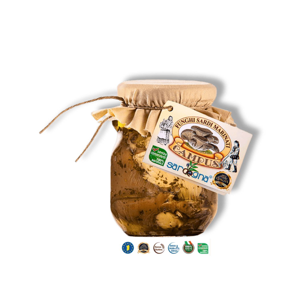 Funghi Sardi Marinati von Campus - Marinierte Kräuter-Seitlinge aus Sardinien - Sapori Sardi