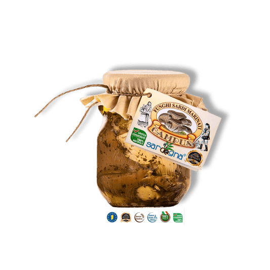 Funghi Sardi Marinati von Campus - Marinierte Kräuter-Seitlinge aus Sardinien - Sapori Sardi