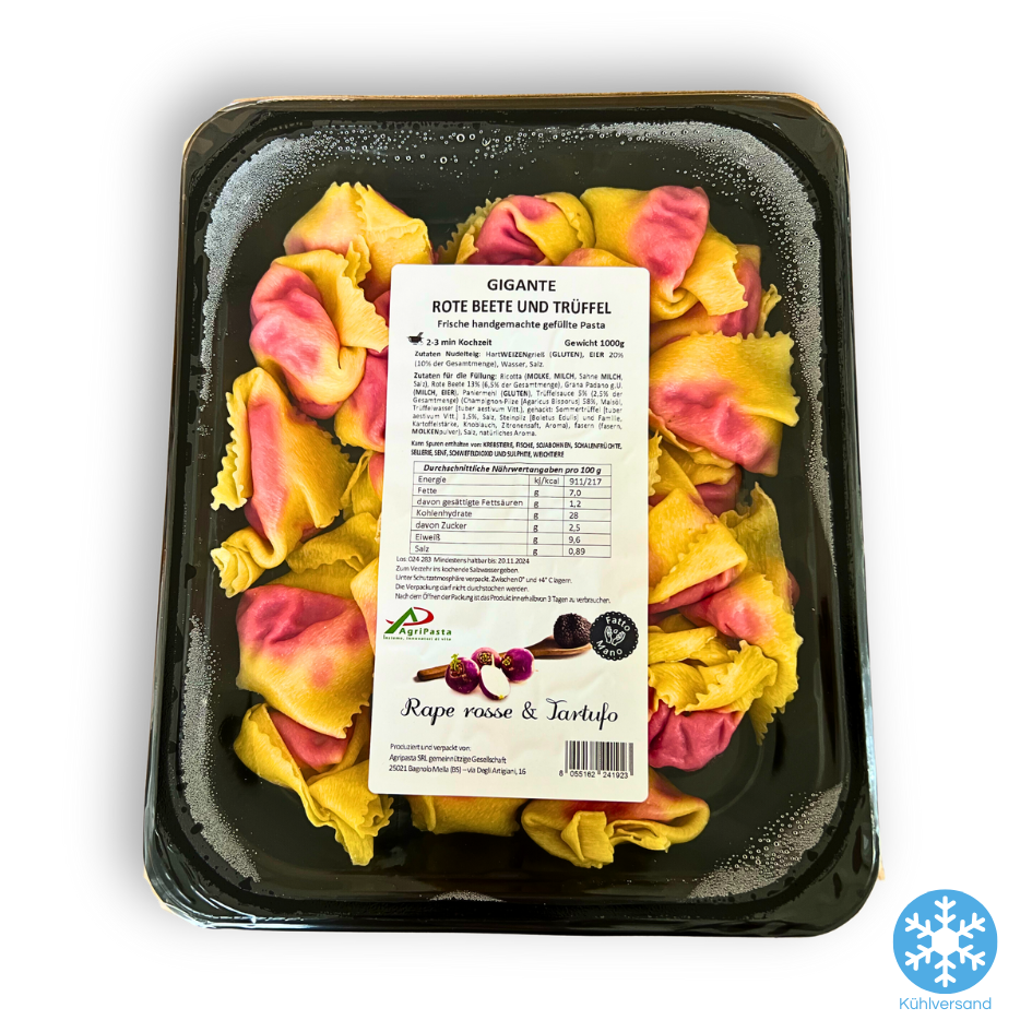 Gigante Rote Beete & Trüffel – Edle handgeformte gefüllte Ravioli Nudeln