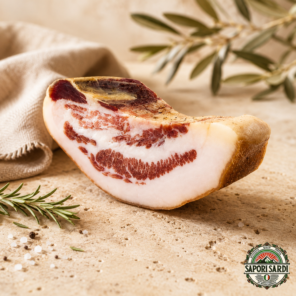 Guanciale Sardo - luftgetrockneter Schweinespeck vom Hals aus Sardinien von Su Sirboni - Sapori Sardi