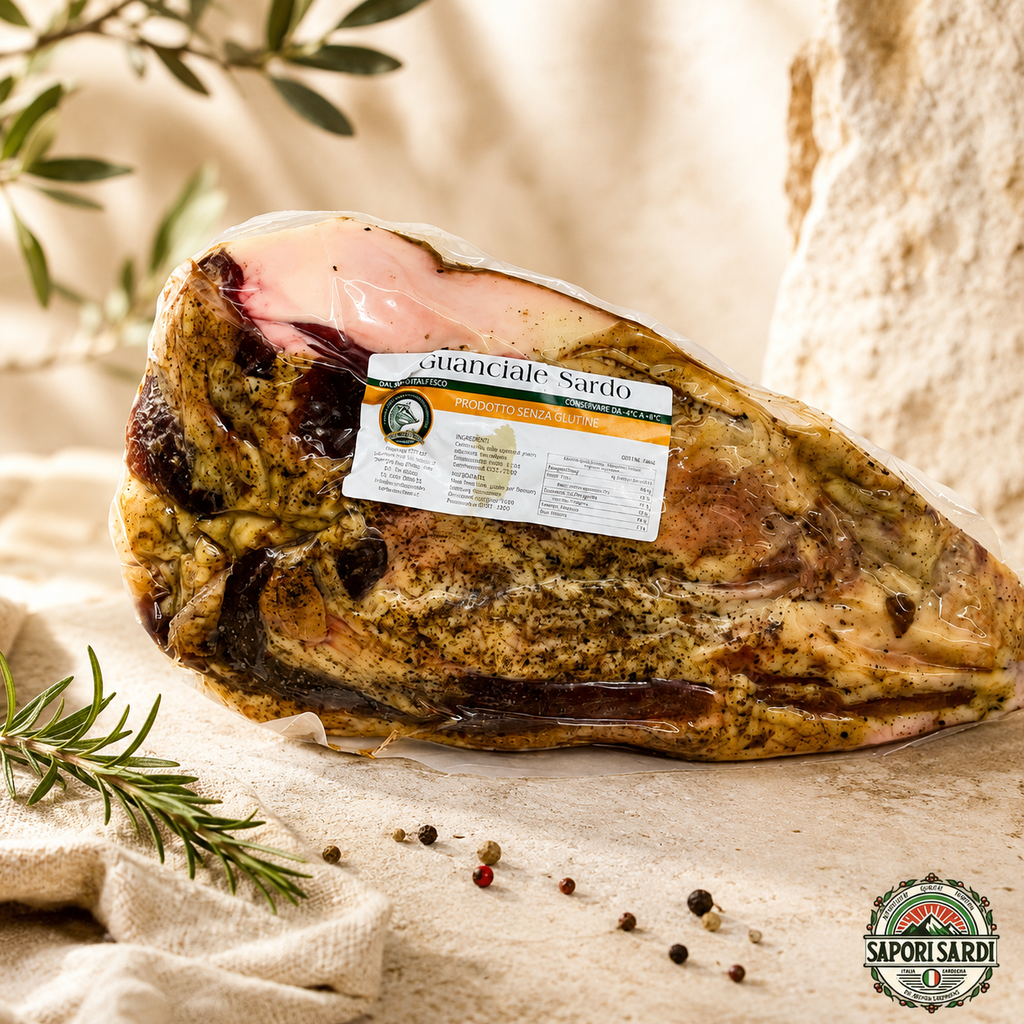Guanciale Sardo 2kg von Su Sirboni  - luftgetrockneter Schweinespeck vom Hals