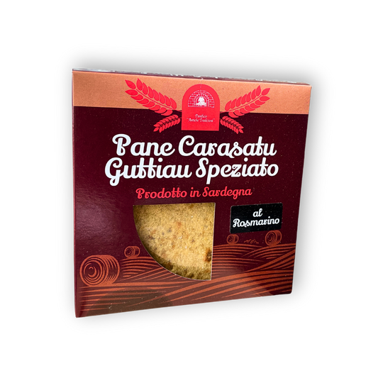 Pane Carasatu Guttiau Speziato al Rosmarino - Fladenbrot mit Rosmarin aus Sardinien - Sapori Sardi