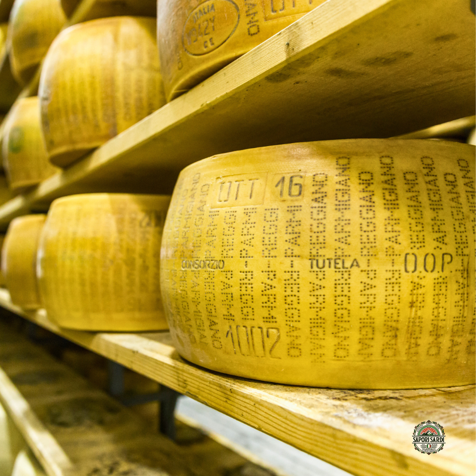 Parmesan im Lager beim Reifeprozess