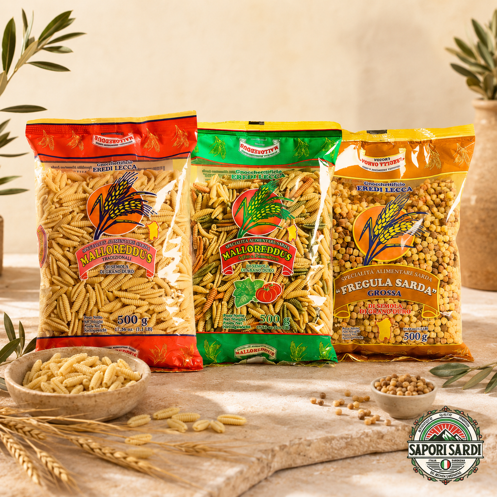 Pasta Sardi Paket - 3x sardische Pasta Tradition in einem Paket - Malloreddus und Fregola