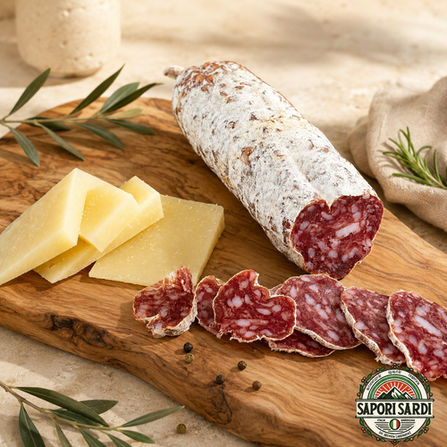 Salame al cinghiale LUX Maletti - Wildschweinsalami aufgeschnitten