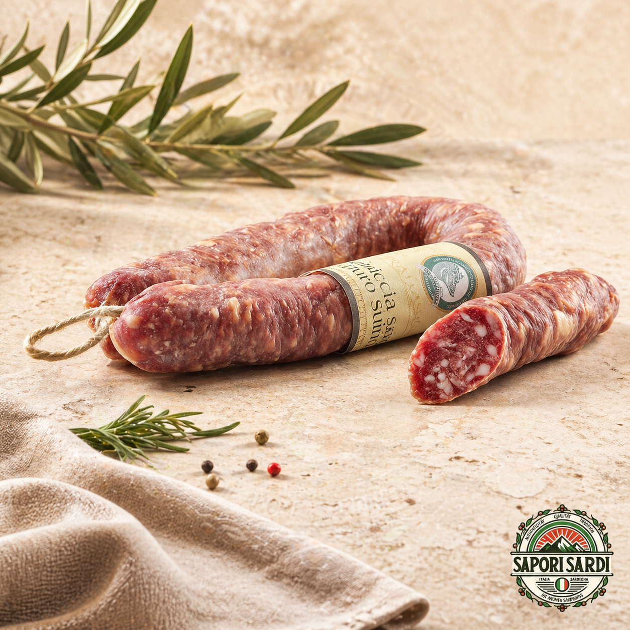 Salsiccia Campidanese Su Sirboni aus Sardinien