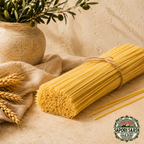 Spaghetti – Bronzegezogen von Sa Marigosa auf Sardinien liegen als Bündel auf einem Tisch