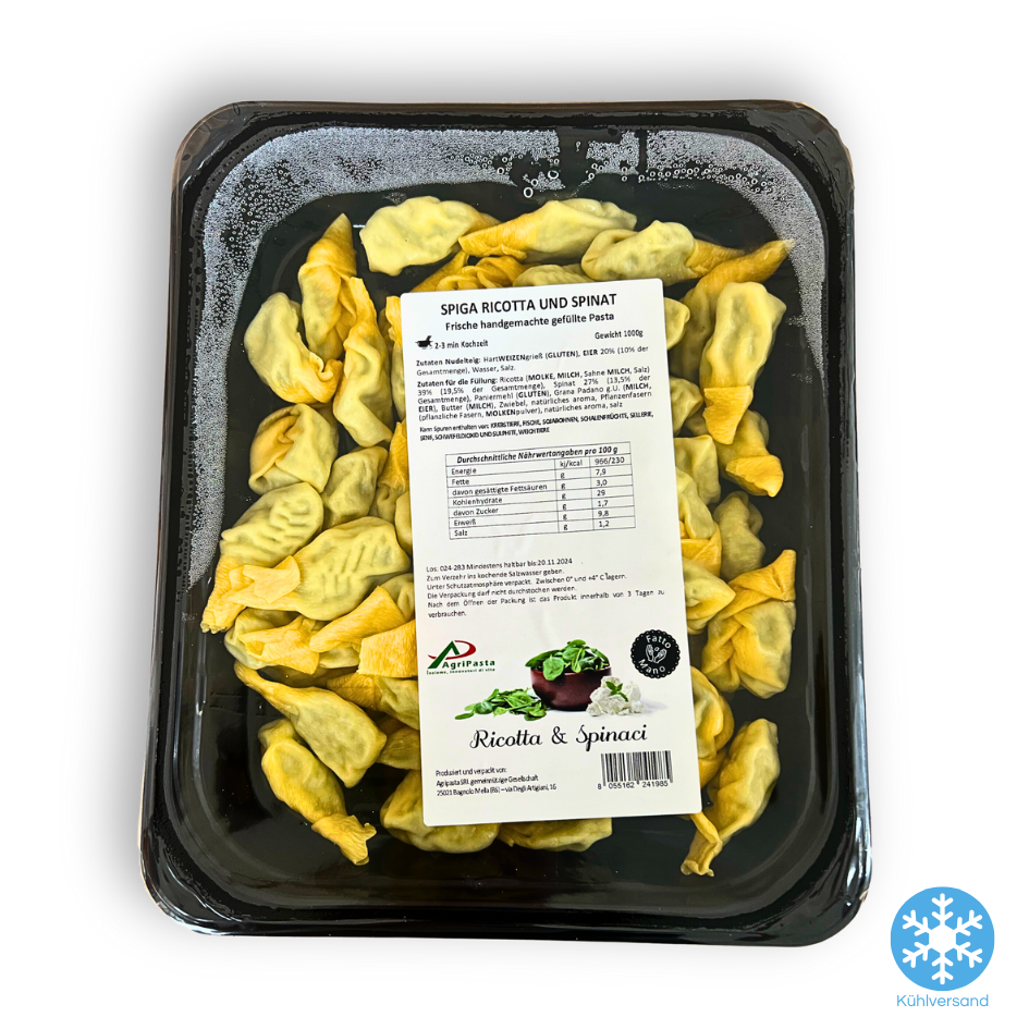 Spiga Ricotta & Spinaci Pasta – Handgemachte gefüllte Nudeln mit cremiger Füllung