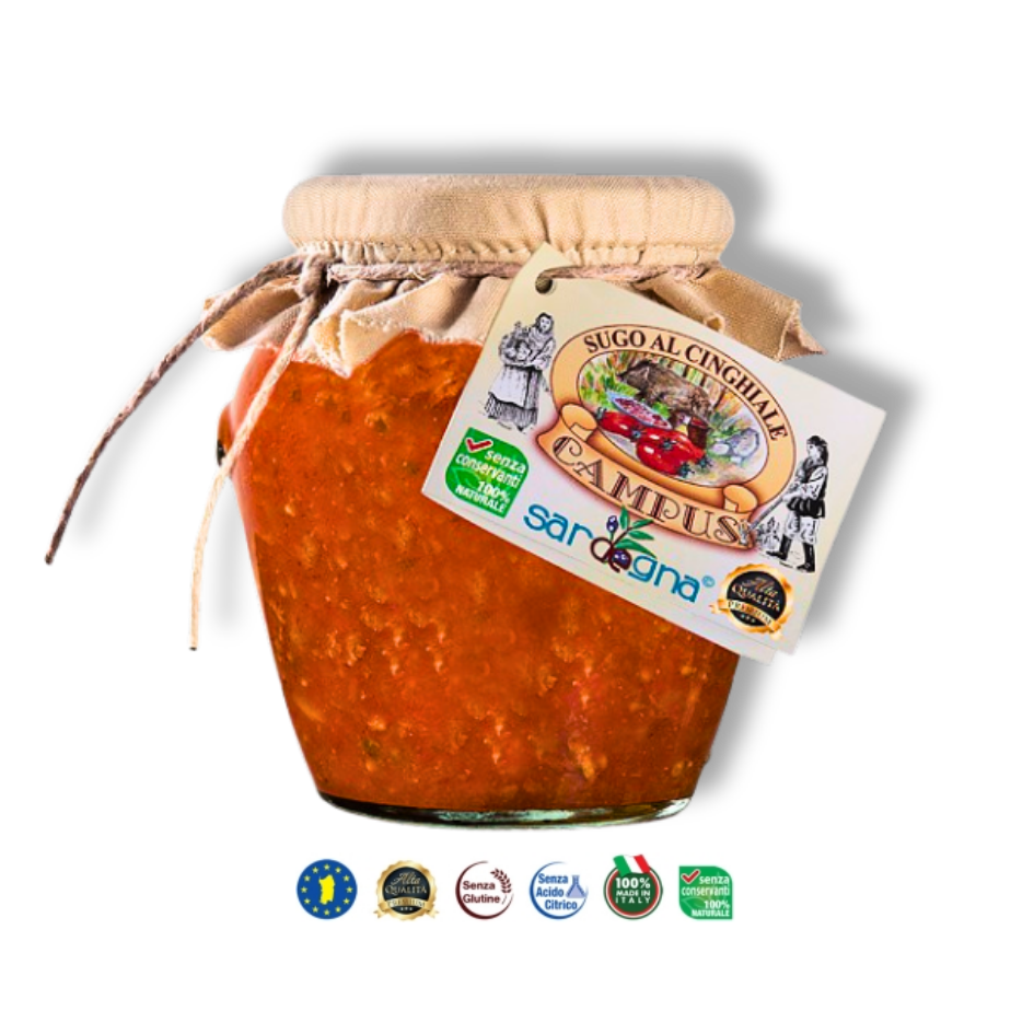 Sugo al Cinghiale von Campus – sardische Pastasauce mit Wildschwein im Glas