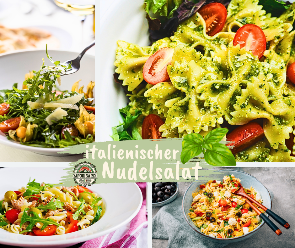italienischer Nudelsalat mit Pesto und getrockneten Tomaten und Rucola Rezept