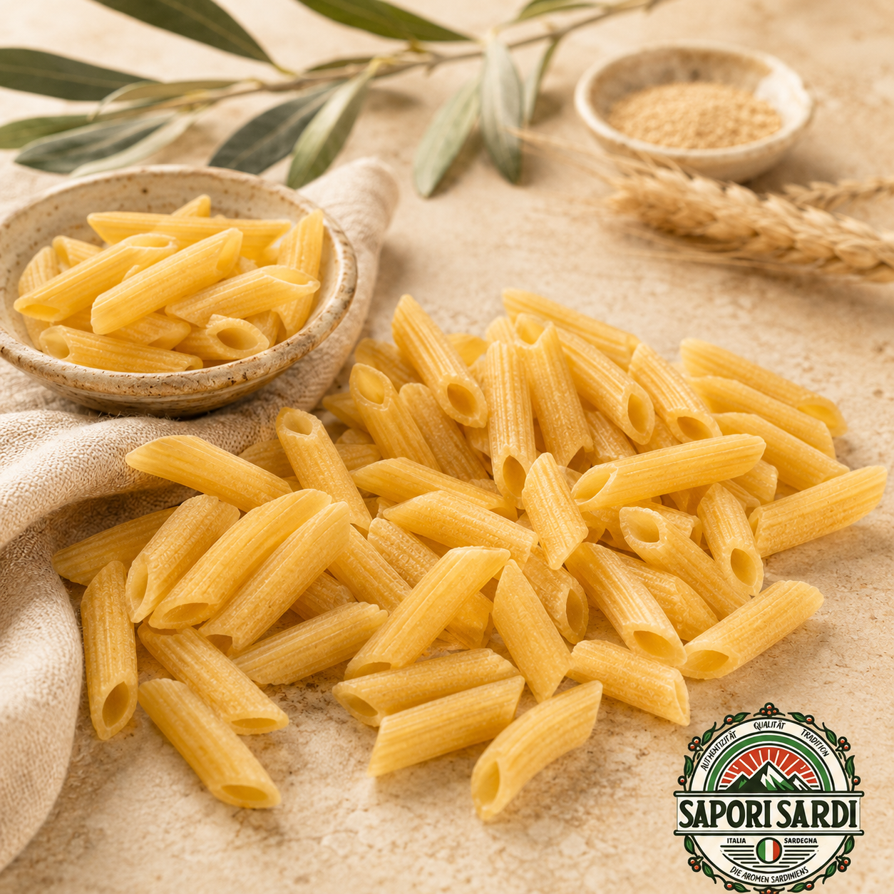 Lapis - traditionelle sardische Pasta, hergestellt aus hochwertigem Hartweizengries
